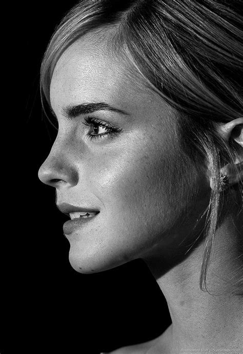 Emma Watson Black And White Profile With Images Emma