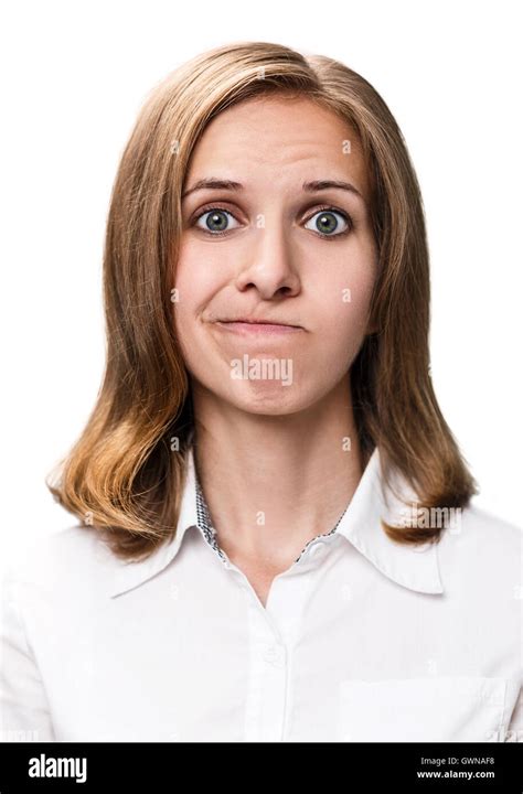 Young Woman Doing A Pout Expression Stock Photo Alamy