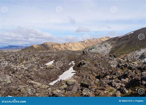 Valley Of National Park Landmannalaugariceland Stock Image Image Of