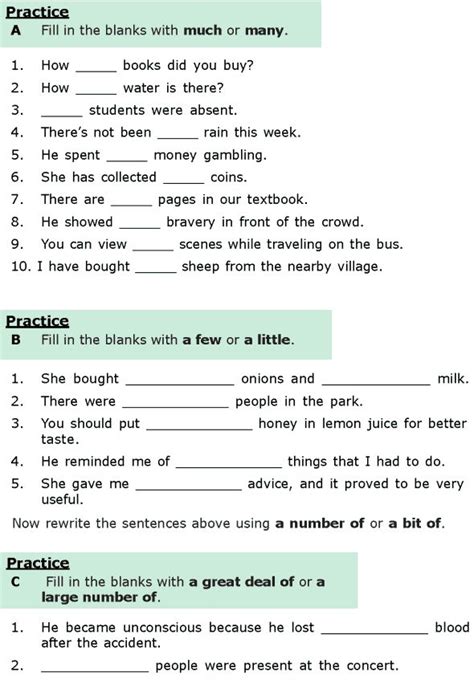 Grade 6 Grammar Lesson 16 Quantifiers English Grammar Worksheets