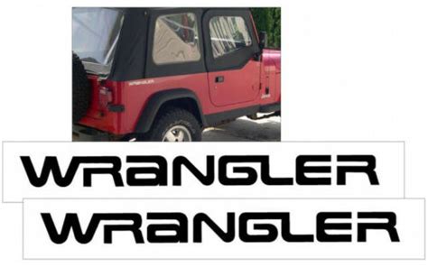 1987 Up Jeep Wrangler Side Body Name Decal Set Part Qj Yj J160