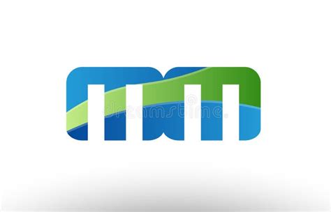 Blue Green Mm M M Alphabet Letter Logo Combination Icon Design Stock
