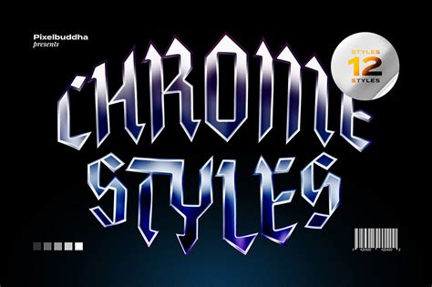 Galactic Chrome Text Styles On Yellow Images Creative Store