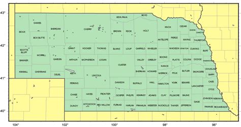 Counties Map Of Nebraska Mapsof