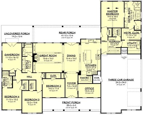 Farmhouse Style House Plan 4 Beds 35 Baths 3086 Sqft Plan 430 222