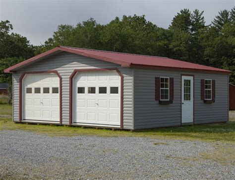 24x24 Two Car Modular Garage With Workstations Pine Creek Structures