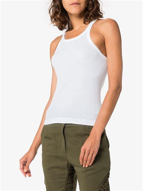 Redone Cotton Ribbed Tank Top In White Lyst