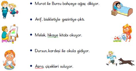 1.Sınıf Türkçe Cümle Çalışması Etkinliği | Meb Ders