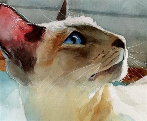 Siamese Cat Art Print Of My Watercolor Painting Siamese In