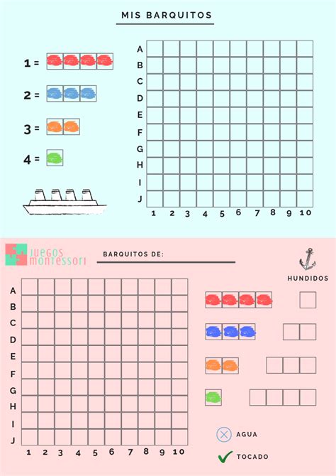 El formato pdf es el más usado a la hora de descargar documentos en internet por contener imágenes y texto que no son modificables por el usuario final. Juego los Barquitos para Imprimir - Juegos MONTESSORI