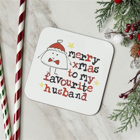Merry Christmas To My Favourite Husband Xmas Card By Parsy Card Co