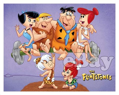 Rare Flintstones Cartoon Color Photo Hanna Barbera Studio Pebbles