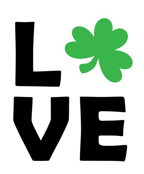 Love Sign Shamrock St Patricks Day Free Svg File Svg Heart