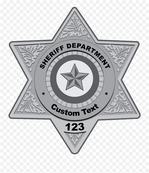 Custom Silver Sheriff Badge Sticker Emblem Emojisheriff Emoji Free