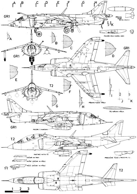 Hawker Siddeley Harrier Blueprint Model Airplanes Aircraft Design