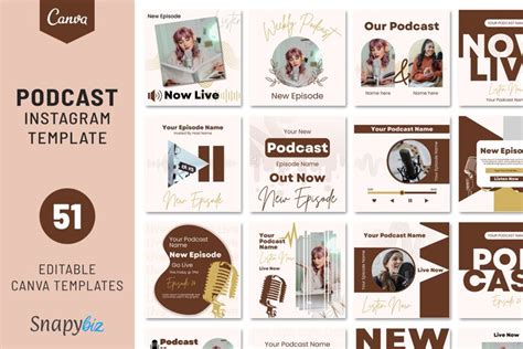 Instagram Podcast Post Template For Canva
