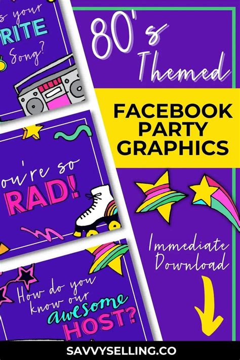 Facebook Party Graphics With The Text 80s Themed Facebook Party Graphics