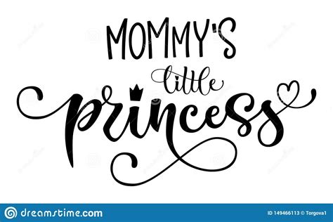 Mommy S Little Princess Quote Baby Shower Hand Drawn Modern