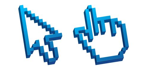 Синий Прозрачный 3d Пиксель курсор пак Custom Cursor
