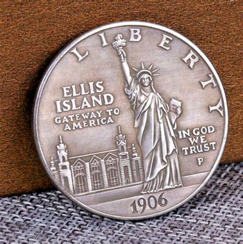 Retro 1906 Ellis Island And Liberty One Usa Dollar Souvenir Gap