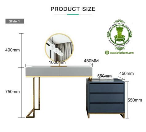 Meja Rias Modern Minimalis Jati Pribumi Stainless Steel