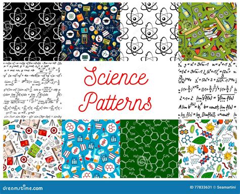 Science Seamless Pattern Backgrounds Stock Vector Illustration Of