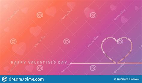 Happy Valentines Day Heart In Lines Design Stock Vector Illustration