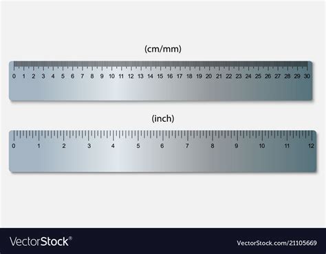 Rulers Marked In Centimeters And Inches Royalty Free Vector
