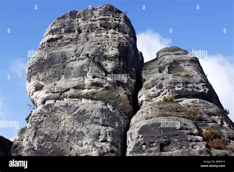 Rock Formation In The Bastion In The Elbe Sandstone Mountains Saxon