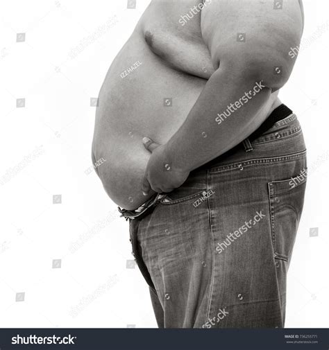 Fat Belly Man Overweight Abdomen Weight Stock Photo