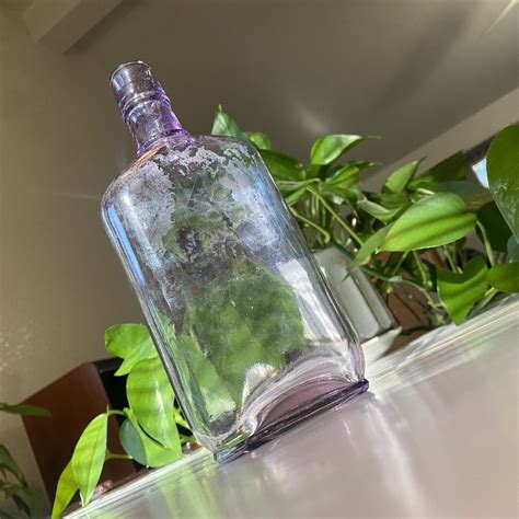 Antique Lavender Amethyst Glass Bottle Purple Hue Liquor Whiskey Pint Ebay