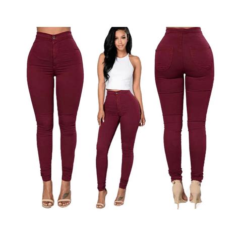 2018 Spring And Autumn New Elastic Women Skinny High Waist Jeans Pencil Pants Stretch Waist