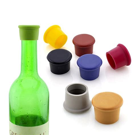 5pcs Silicone Wine Stopper Leak Free Wine Bottle Cap Fresh Keeping