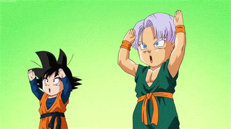 The fusion dance (フュージョン fyūjon), is a technique that is introduced by goku after learning it from metamorans in the other world. Trunks GIF - Find & Share on GIPHY