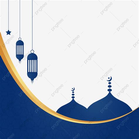 Gambar Lentera Gantung Dengan Ilustrasi Vektor Bingkai Masjid Islam