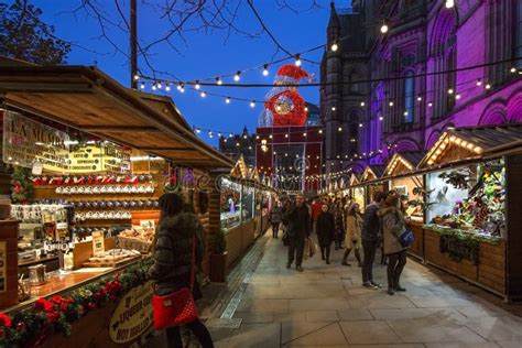 Mercado Do Natal Manchester Inglaterra Imagem De Stock Editorial