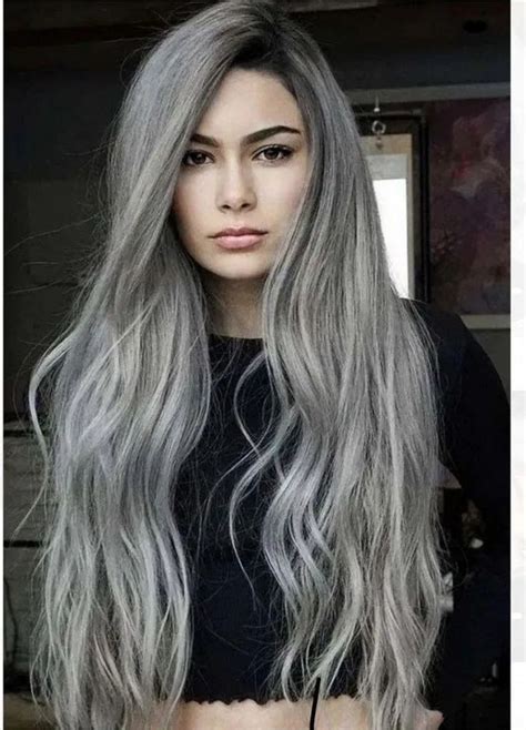 24 Cute Gray Hair Silver And White Highlights For Beautiful Teenage