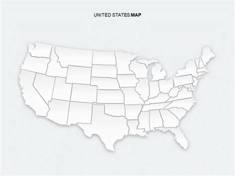 Flat Map Of United States Powerpoint Templates Powerpoint Free