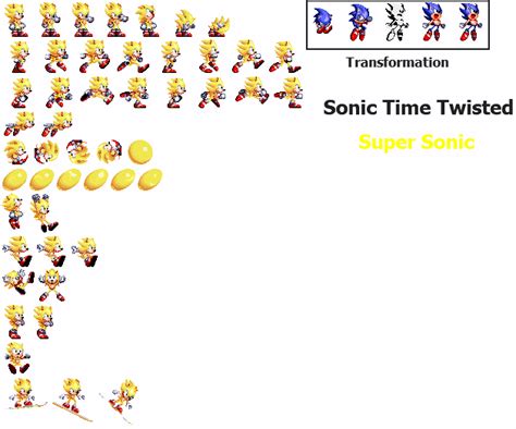 Sonic Time Twisted Super Sonic Sprite Sheet By Redactedaccount On