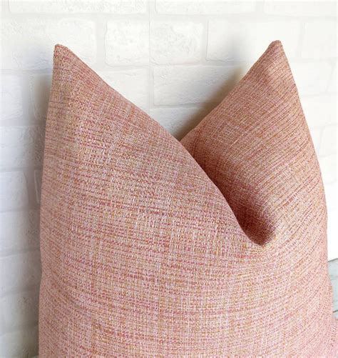 Blush Pink Pillow Cover Salmon Pink Pillow Pink Tweed Pillow Etsy
