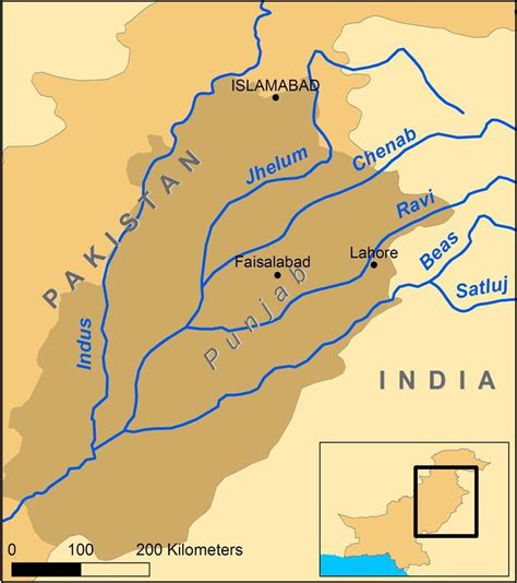 Rivers Of Pakistan Map