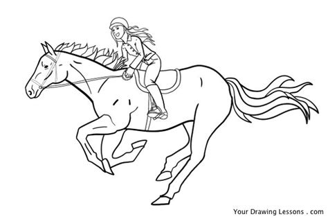 Download horse riding images and photos. How To Draw A Girl Riding A Horse - Your Drawing Lessons