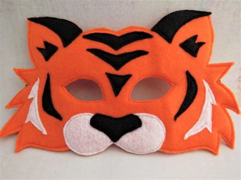 Masque tigre feutré Masque tigre orange Masque de chat Etsy