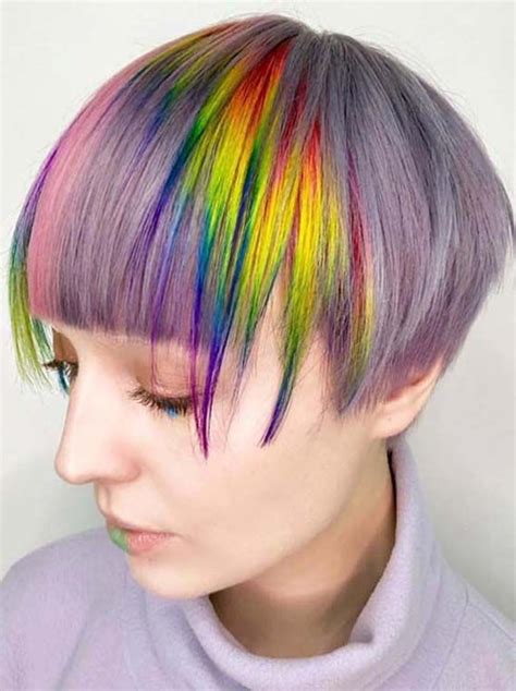 10 pixie cut rainbow hair fashion style