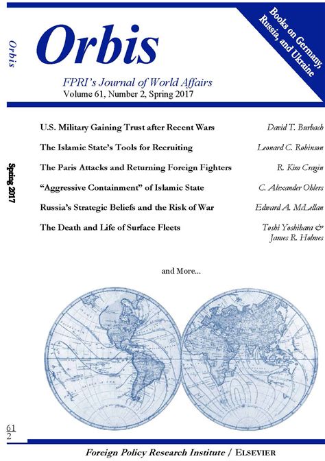 Announcing The Spring 2017 Issue Of Orbis Fpris Journal Of World