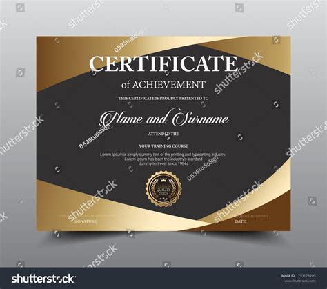 Certificate Layout Template Design Luxury Modern Stock Vector Royalty