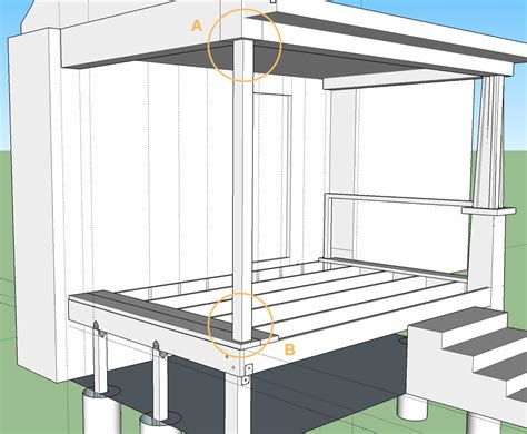 Structural What Is The Right Way To Mount A Support Column To A Deck