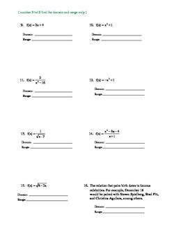 Printable english grammar exercises with answers (pdf worksheets to download). Domain and Range w/ graphs worksheet by Math Guru and ...