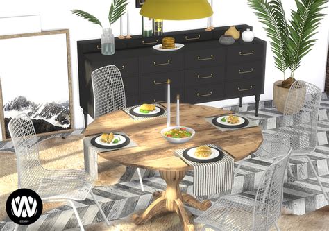 Dining Room Furniture Furniture Sets Dining Chairs Muebles Sims 4 Cc