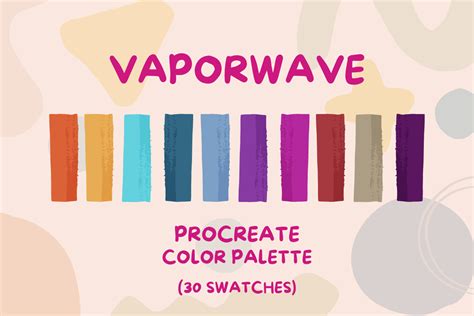 vaporwave procreate color palette graphic by simonbyart · creative fabrica